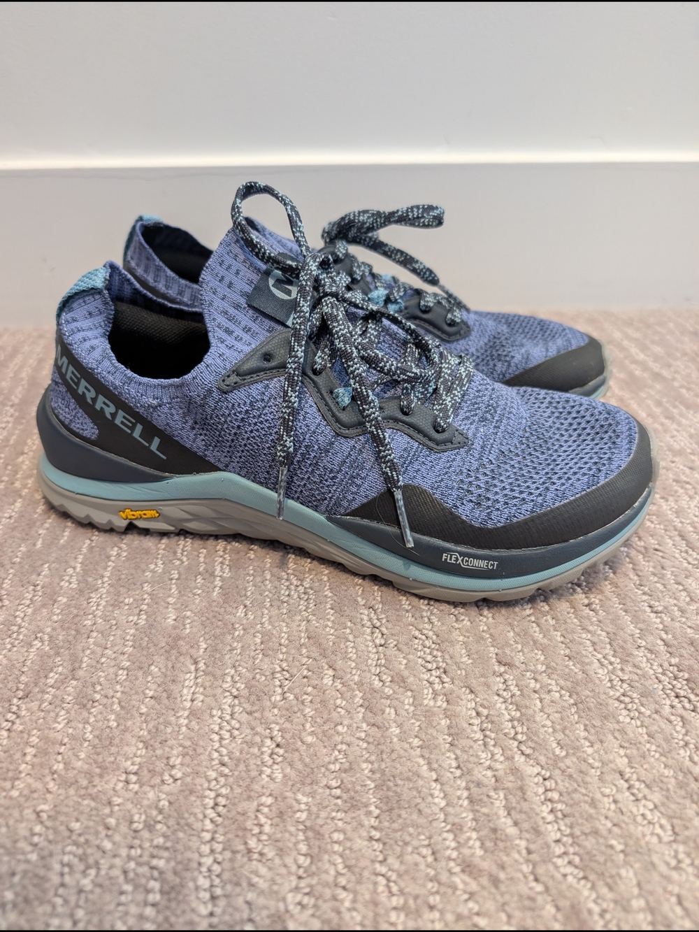 Merrell Women's Blue Knit Athletic Shoes with Teal Accents